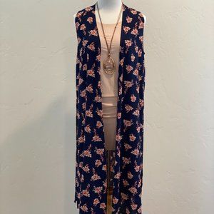 NWOT LuLaRoe Blue and Pink Floral Joy